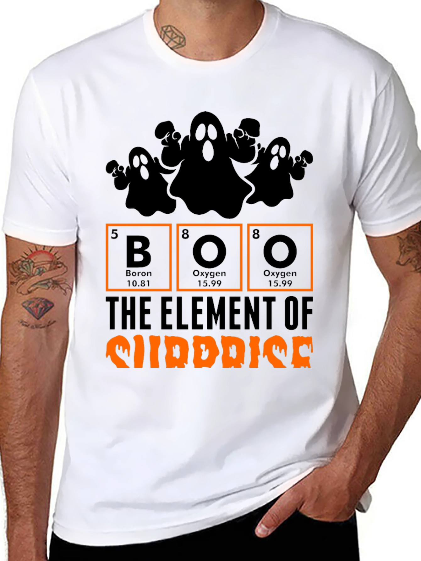 Halloween Boo Element of Surprise Graphic Tee