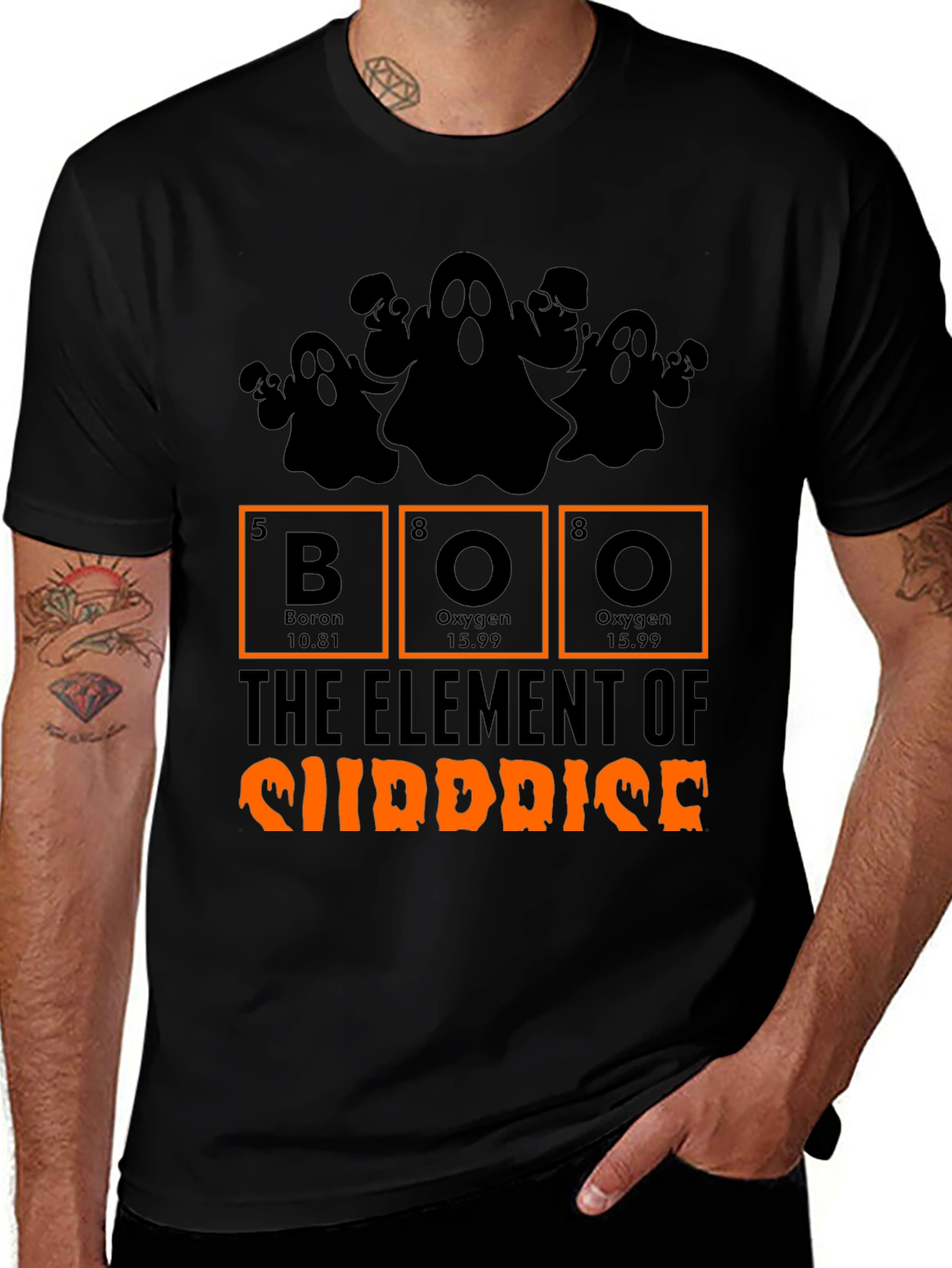 Halloween Boo Element of Surprise Graphic Tee