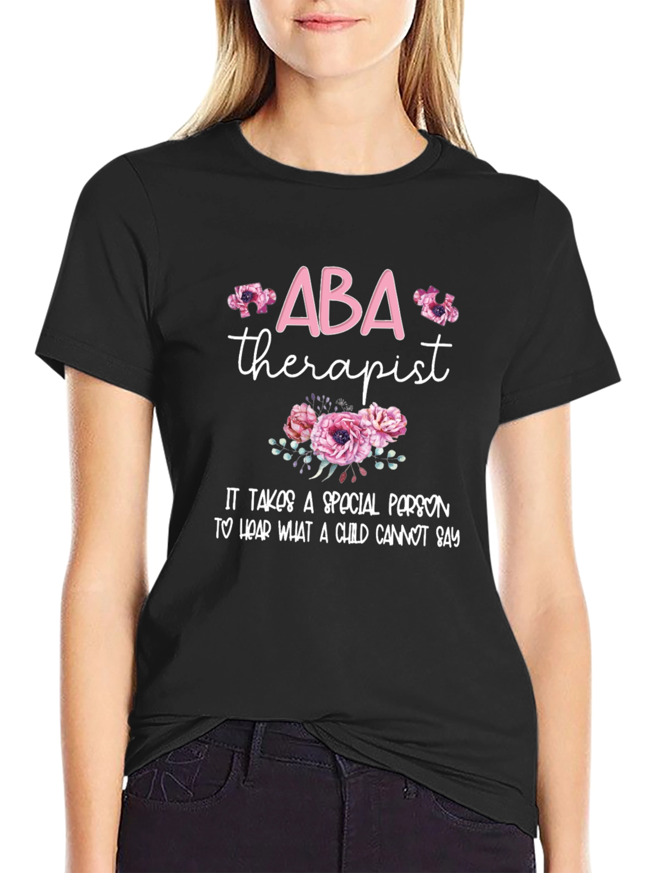 ABA Therapist Floral Graphic T-Shirt