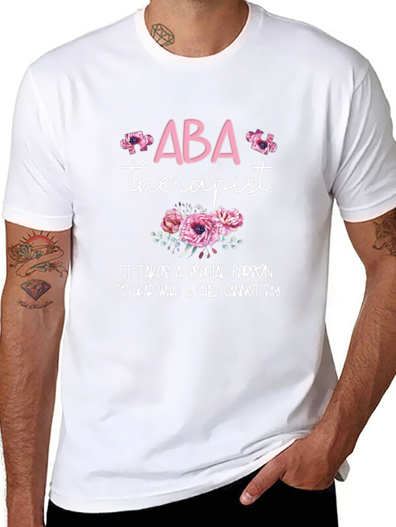ABA Therapist Floral Graphic T-Shirt
