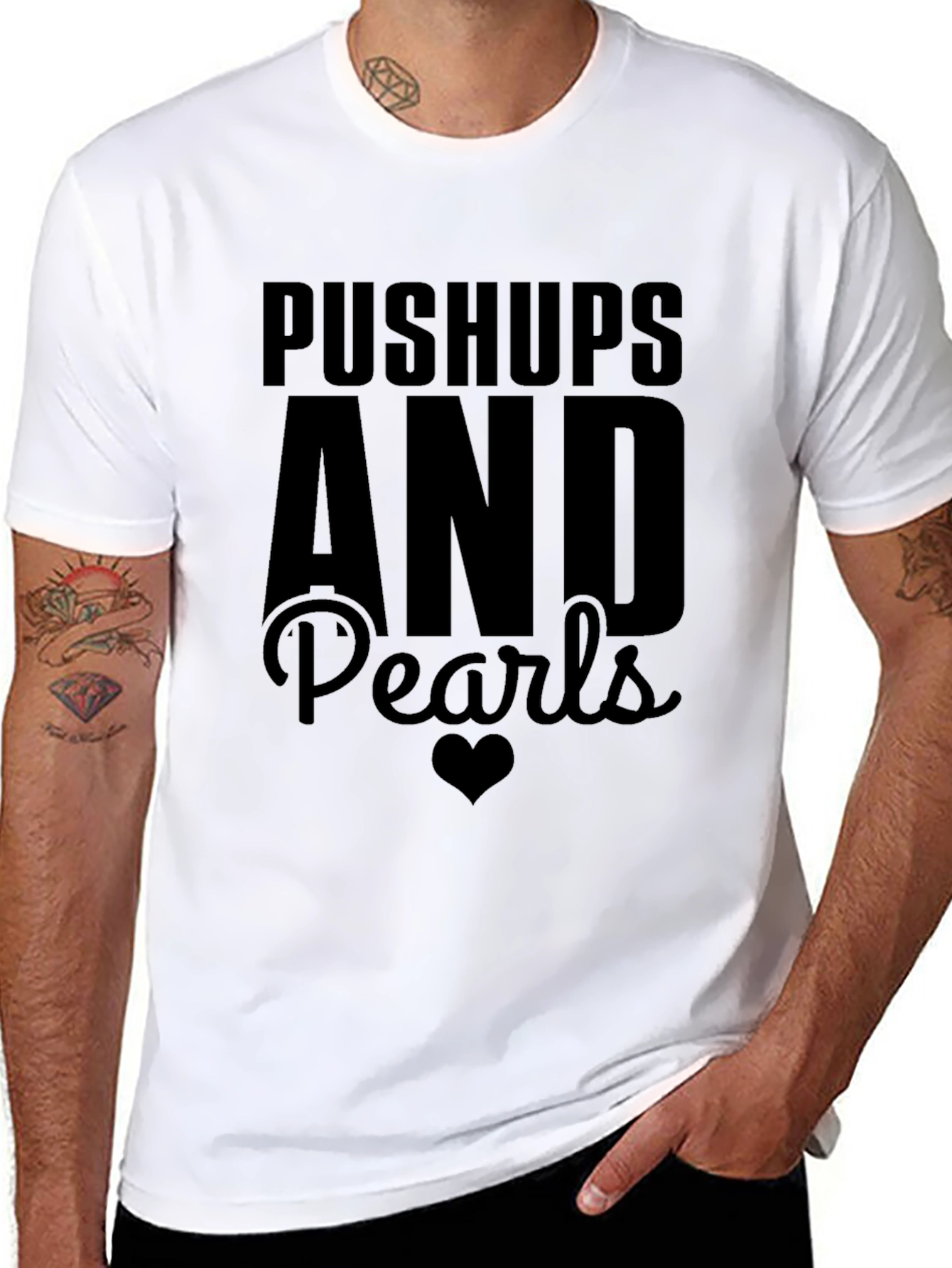 Pushups and Pearls Graphic Tee