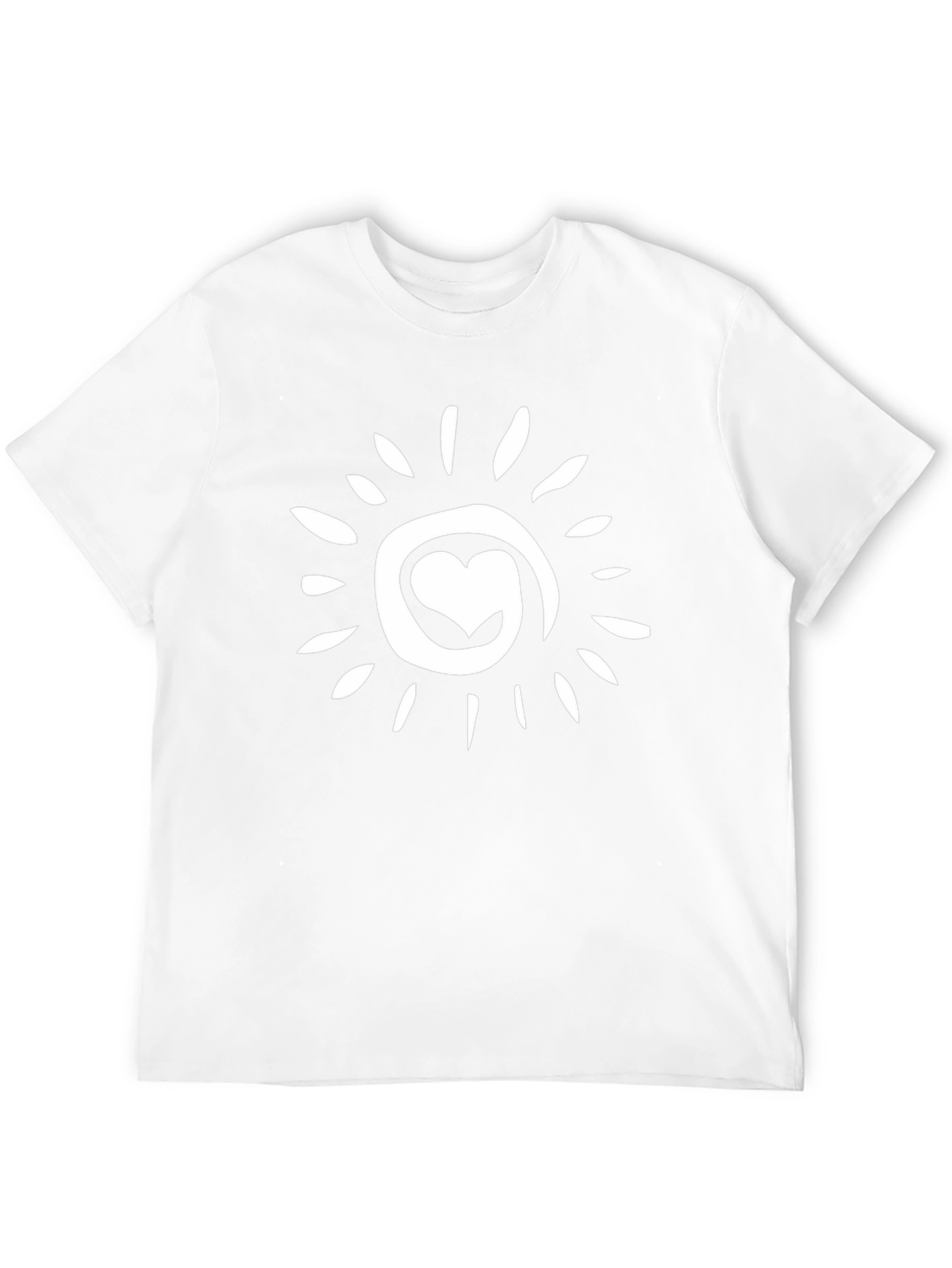 Heart Sun Graphic Tee - Black Casual T-Shirt