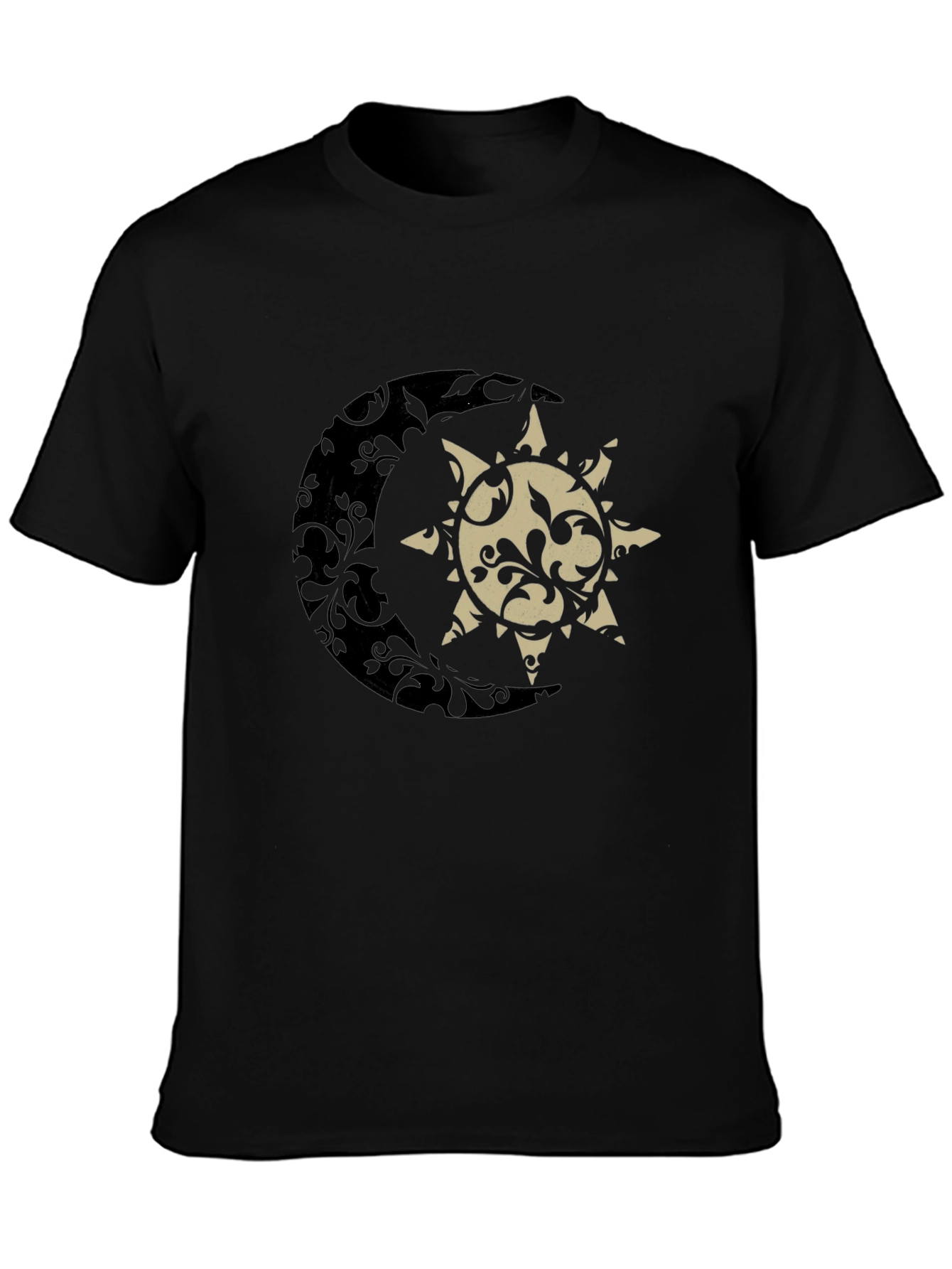 Sun & Moon Graphic Tee - Stylish Black T-Shirt