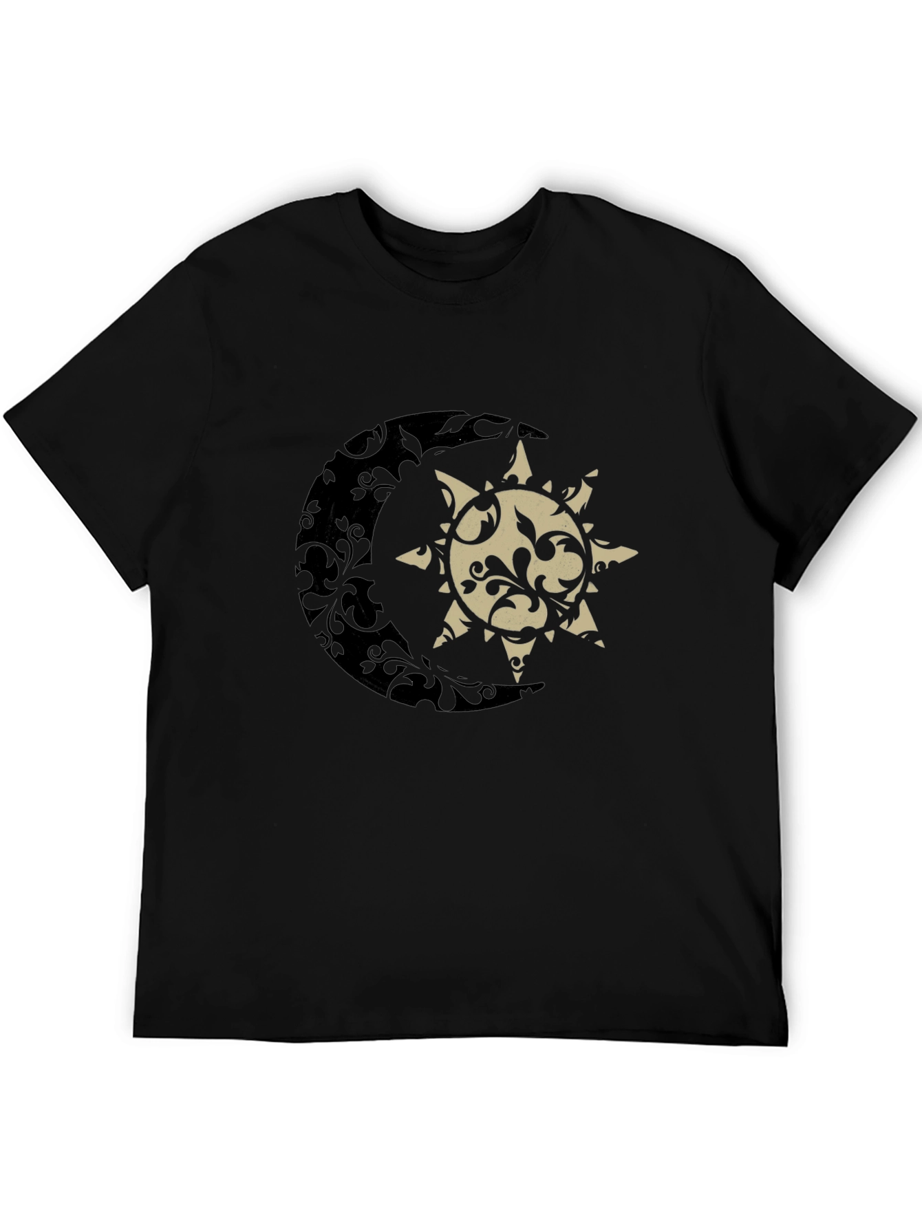 Sun & Moon Graphic Tee - Stylish Black T-Shirt