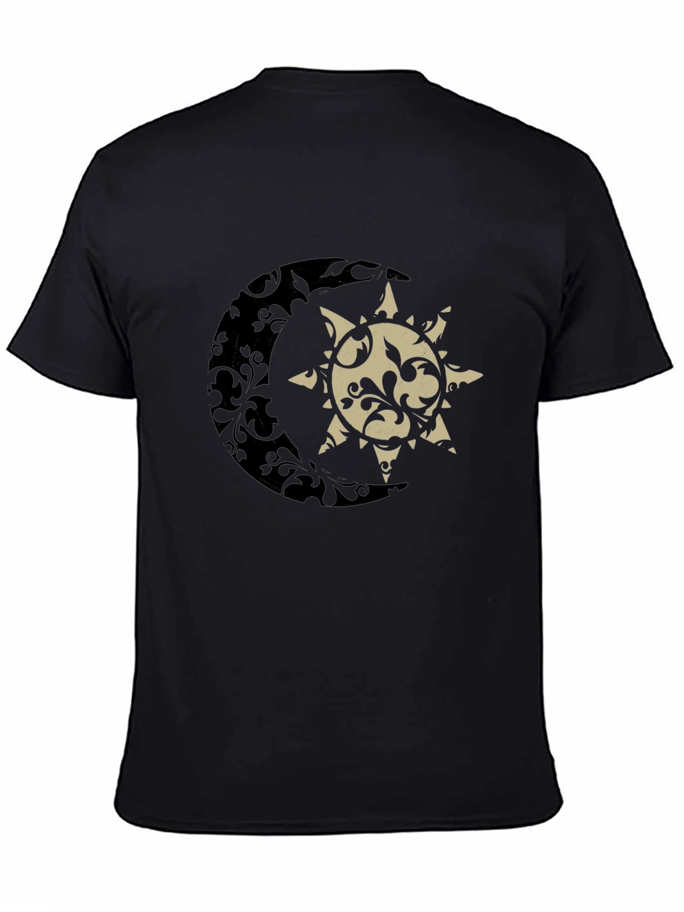 Sun & Moon Graphic Tee - Stylish Black T-Shirt