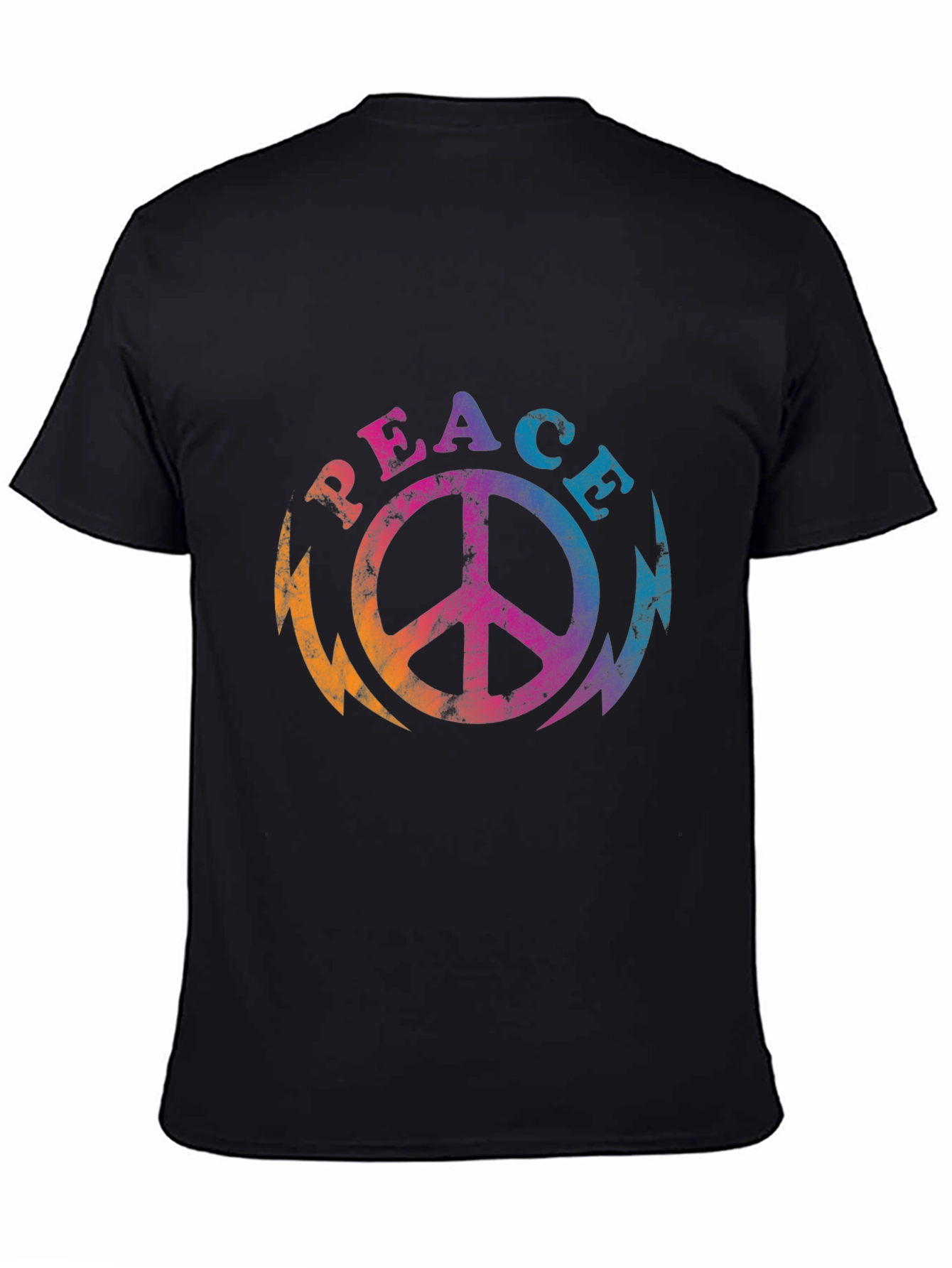 Retro Peace Sign Graphic Tee - Black T-Shirt