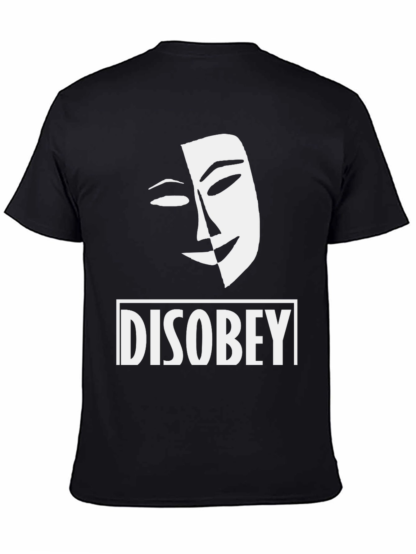 Disobey Mask Graphic Tee - Black Cotton
