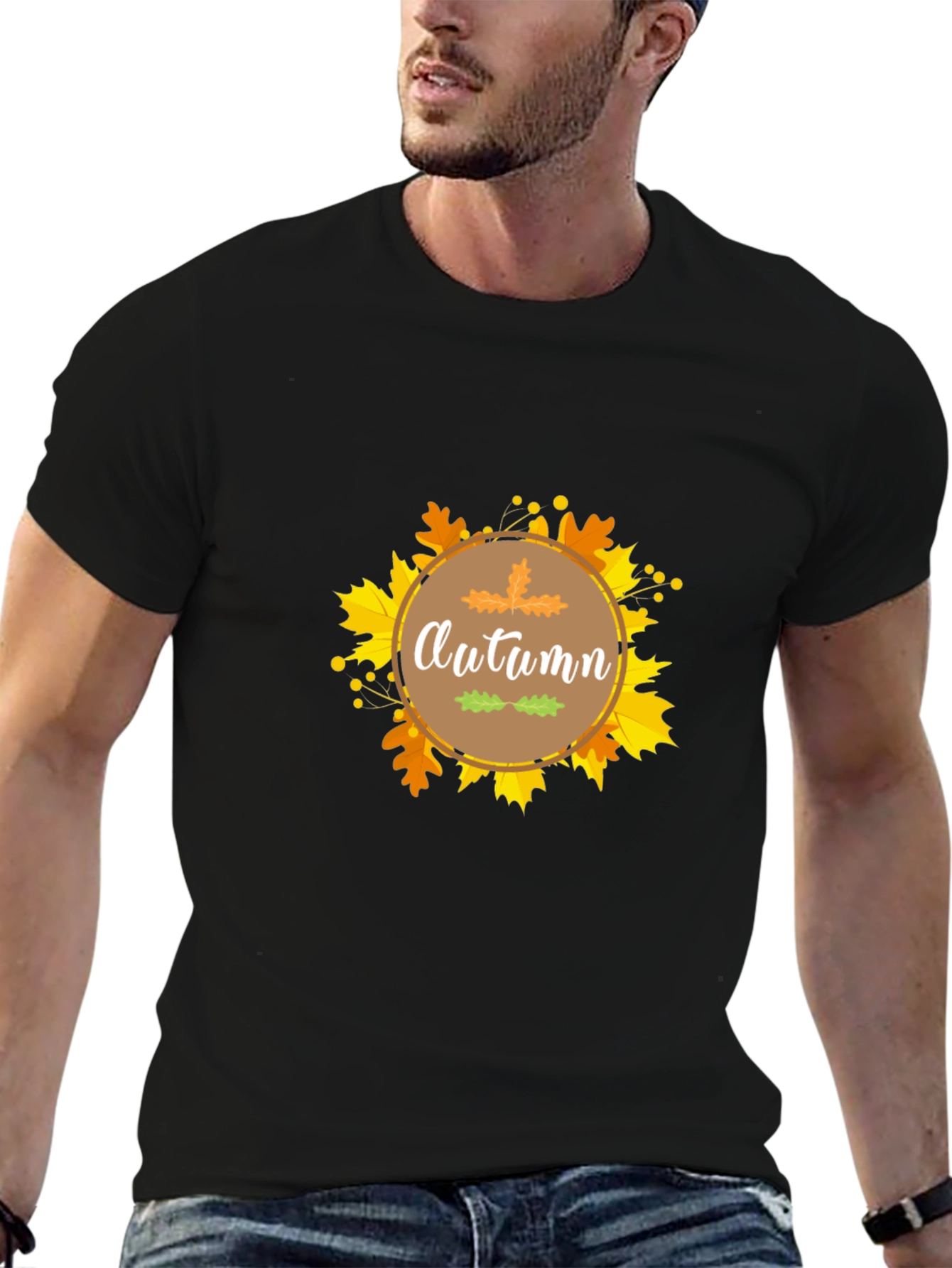 Autumn Leaves Black T-Shirt