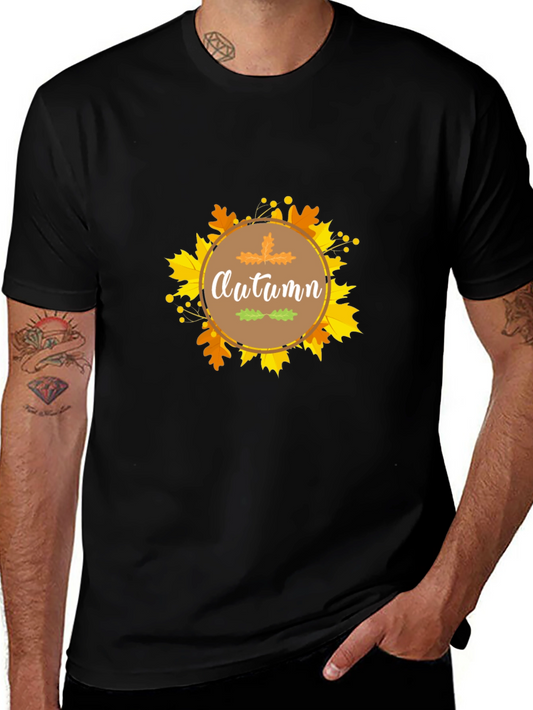 Autumn Leaves Black T-Shirt