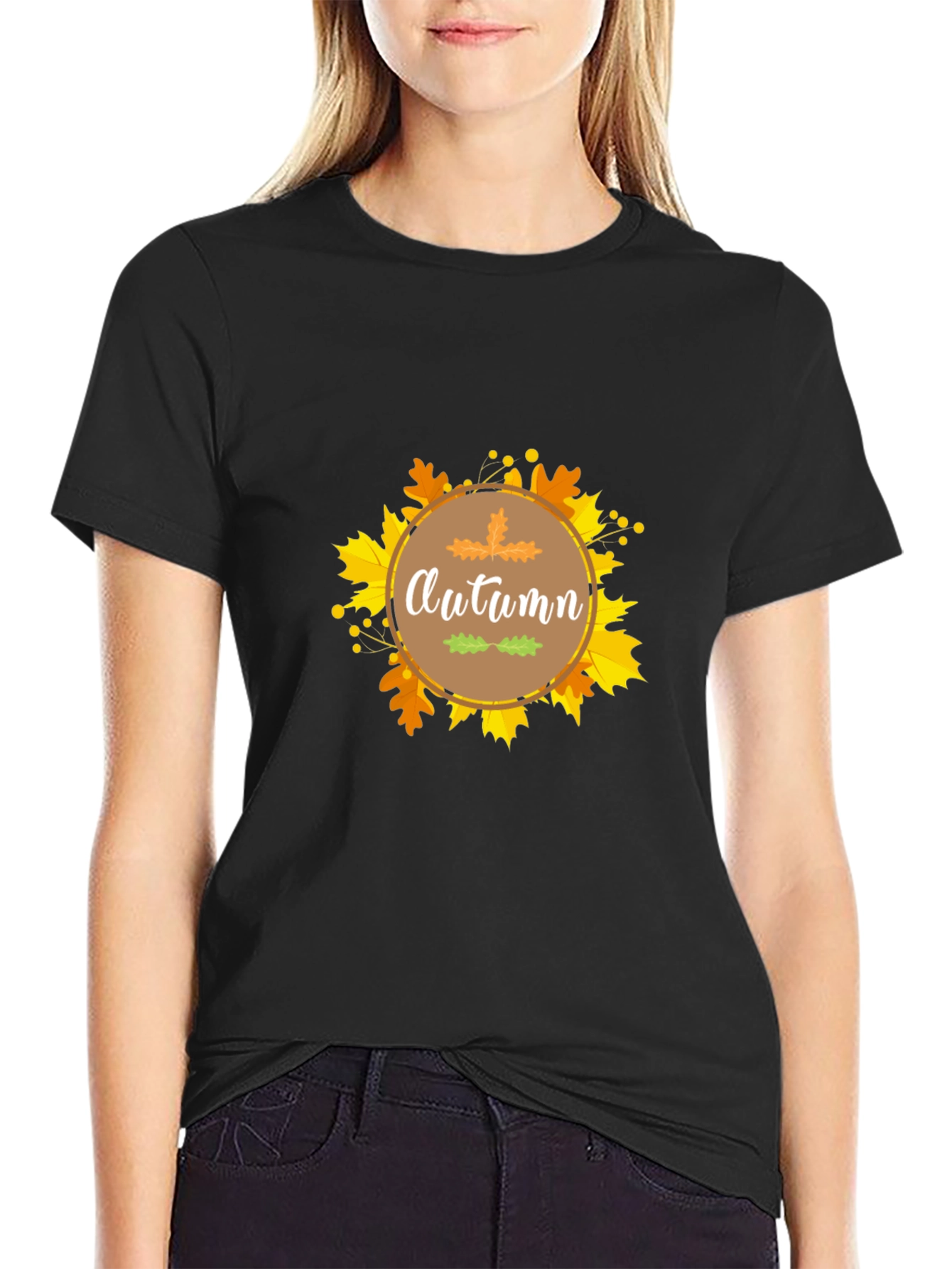 Autumn Leaves Black T-Shirt