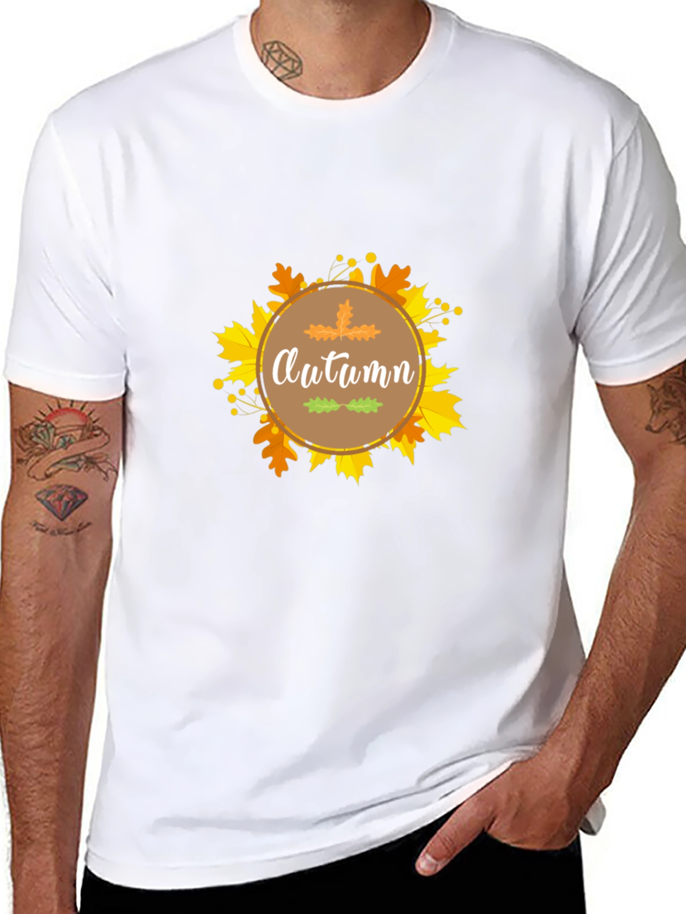 Autumn Leaves Black T-Shirt