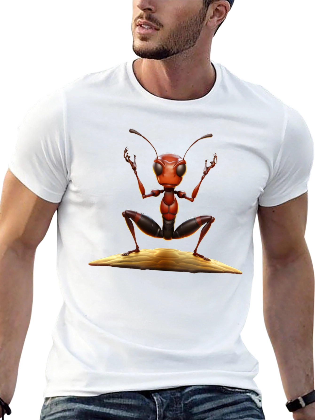 Ant Graphic T-Shirt - Black Cotton Tee