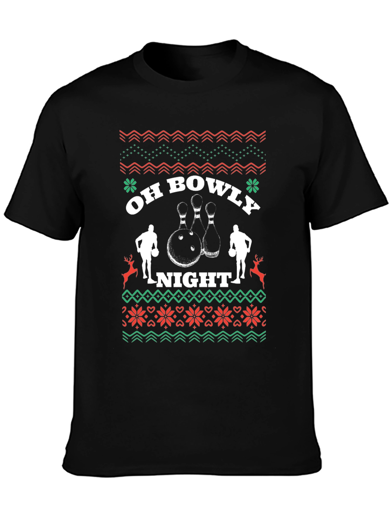 Oh Bowly Night Bowling Christmas T-Shirt