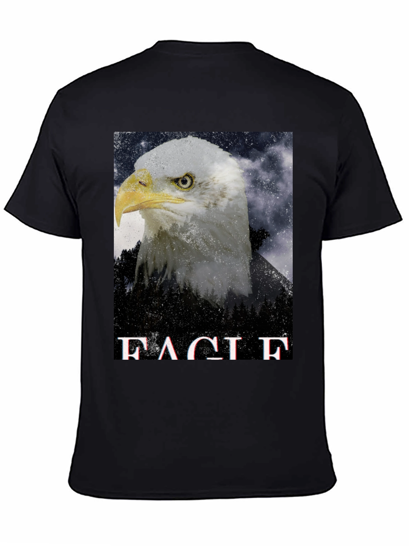 Eagle Graphic Print Black T-Shirt for Men