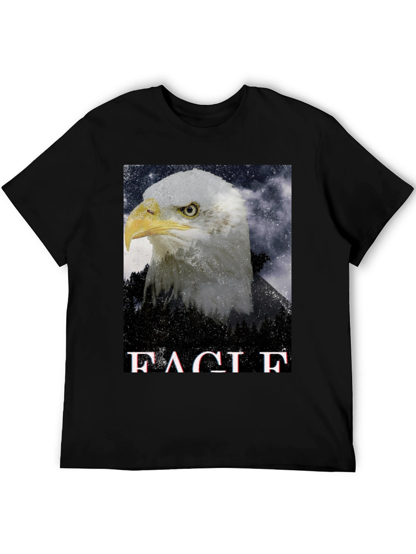 Eagle Graphic Print Black T-Shirt for Men