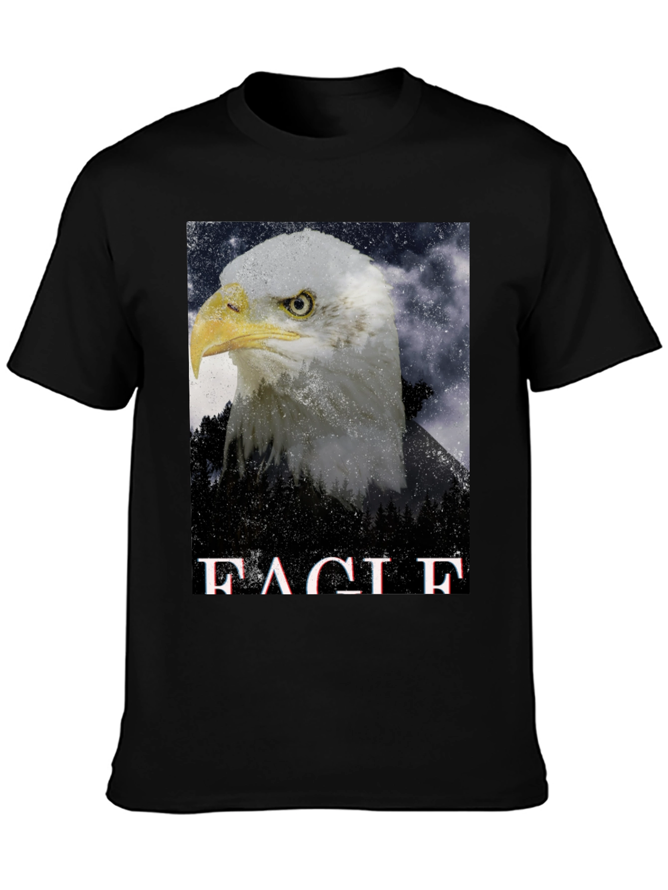 Eagle Graphic Print Black T-Shirt for Men