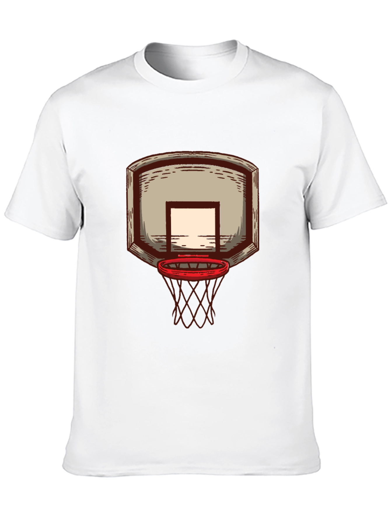 Basketball Hoop Graphic Tee - Black Cotton T-Shirt
