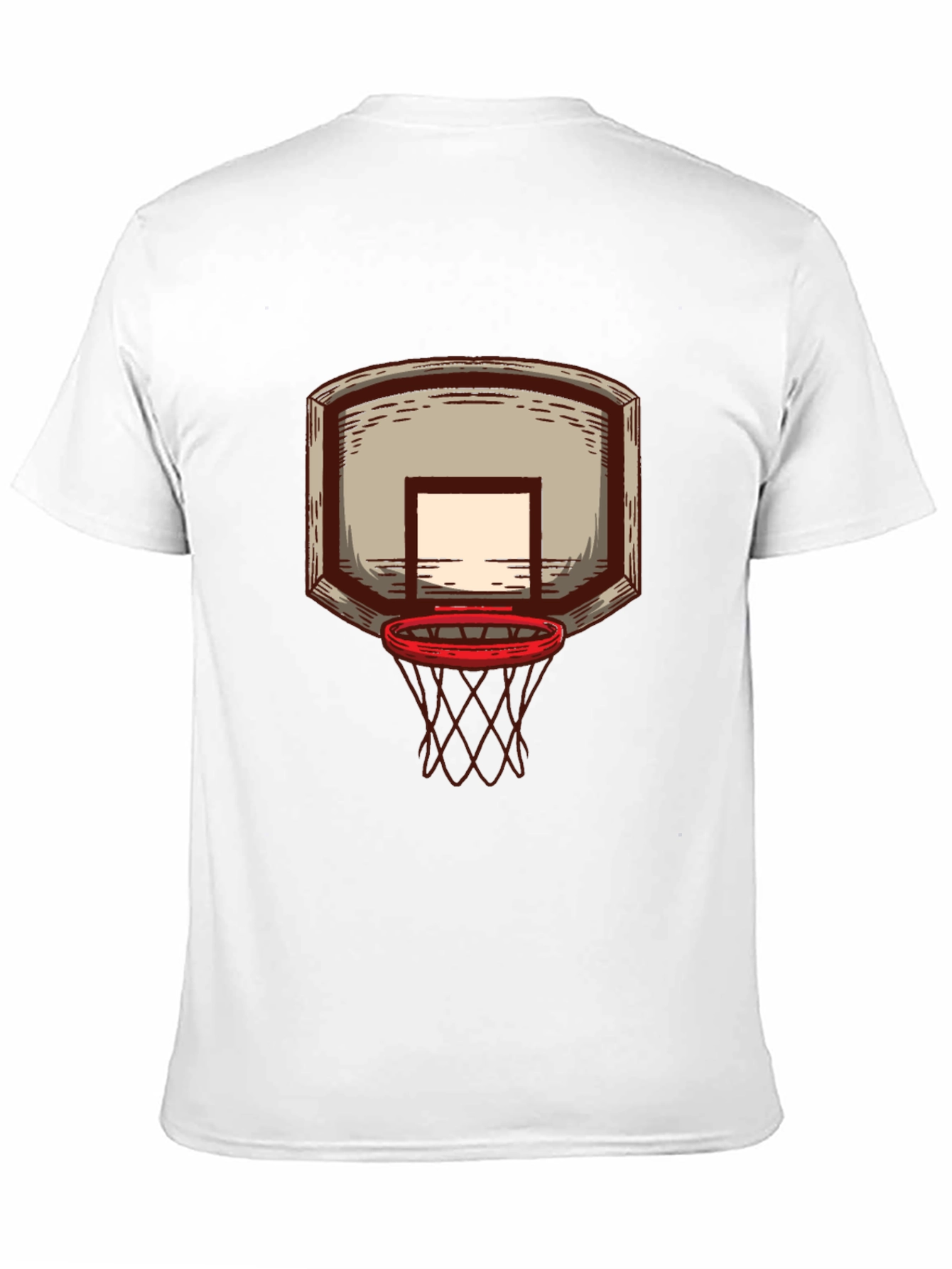 Basketball Hoop Graphic Tee - Black Cotton T-Shirt