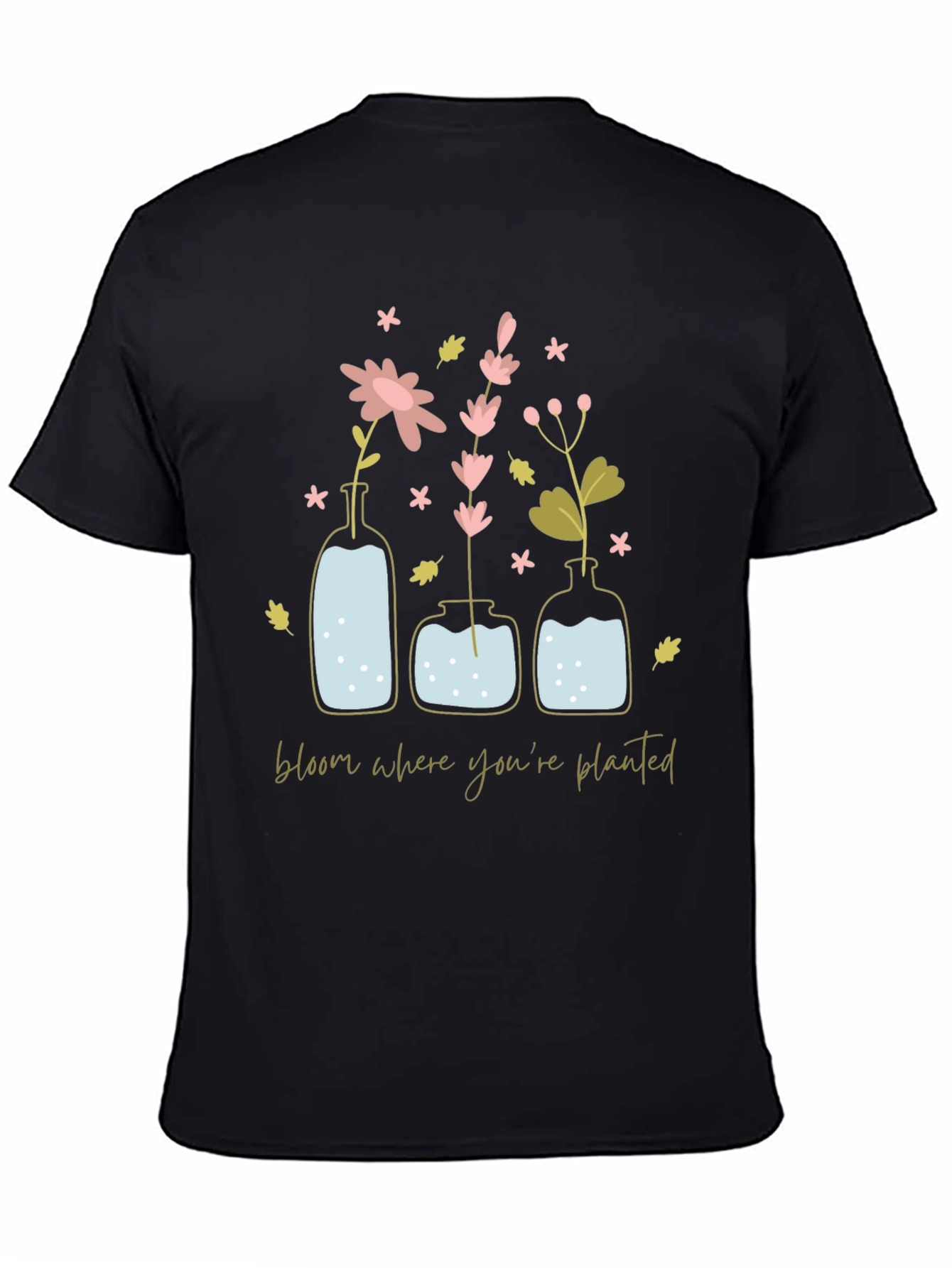 Bloom Where Youre Planted Graphic Tee - Black