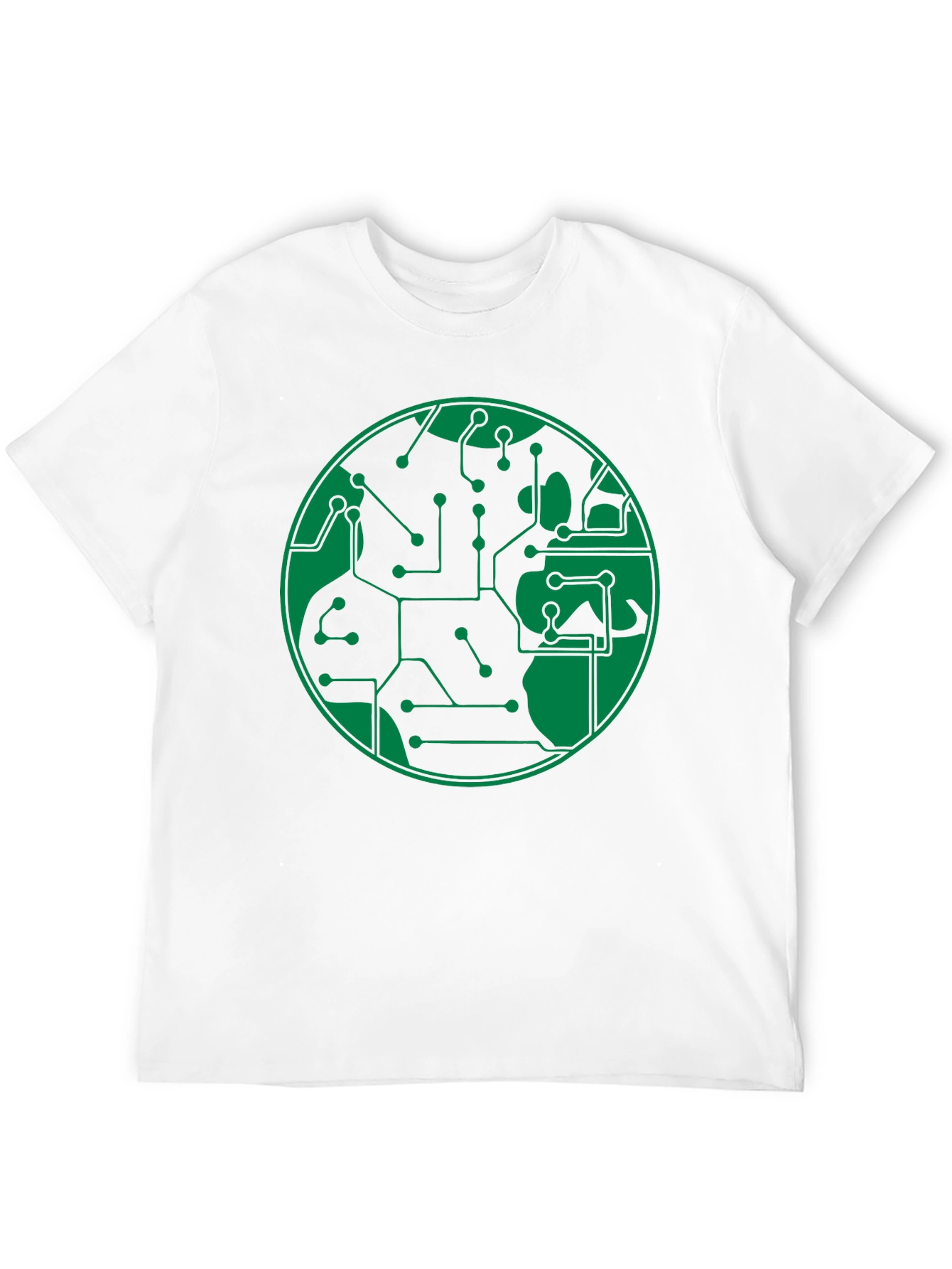 Circuit Board Earth Graphic T-Shirt - Black