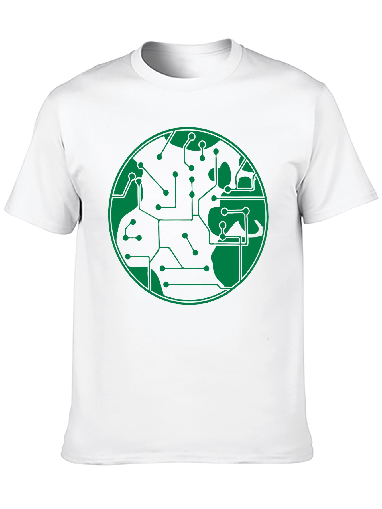 Circuit Board Earth Graphic T-Shirt - Black
