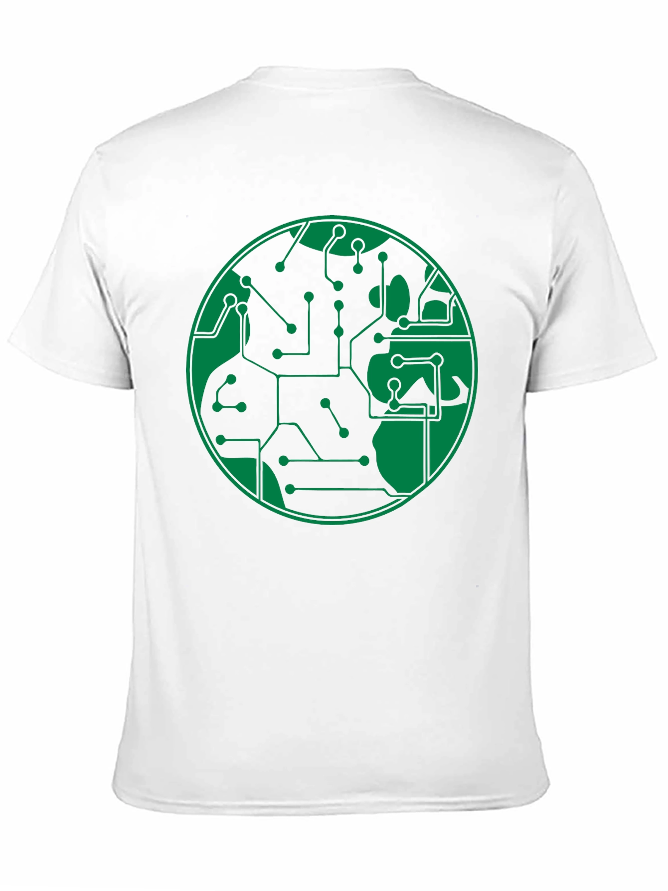 Circuit Board Earth Graphic T-Shirt - Black