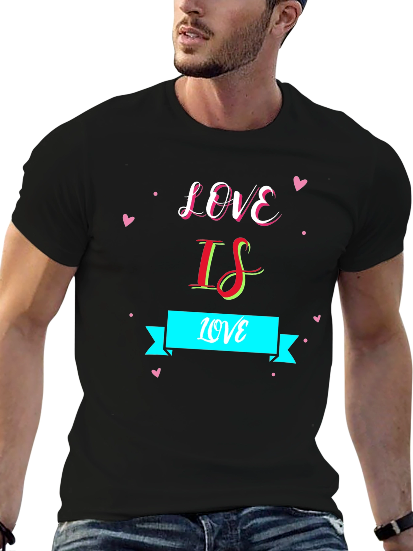 Love Is Love Graphic Black T-Shirt