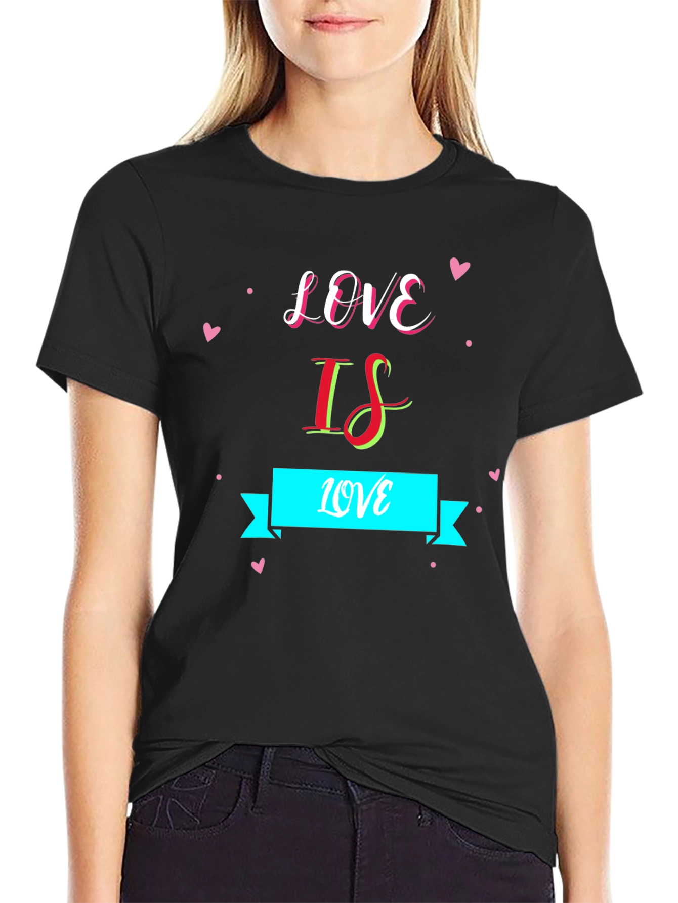 Love Is Love Graphic Black T-Shirt