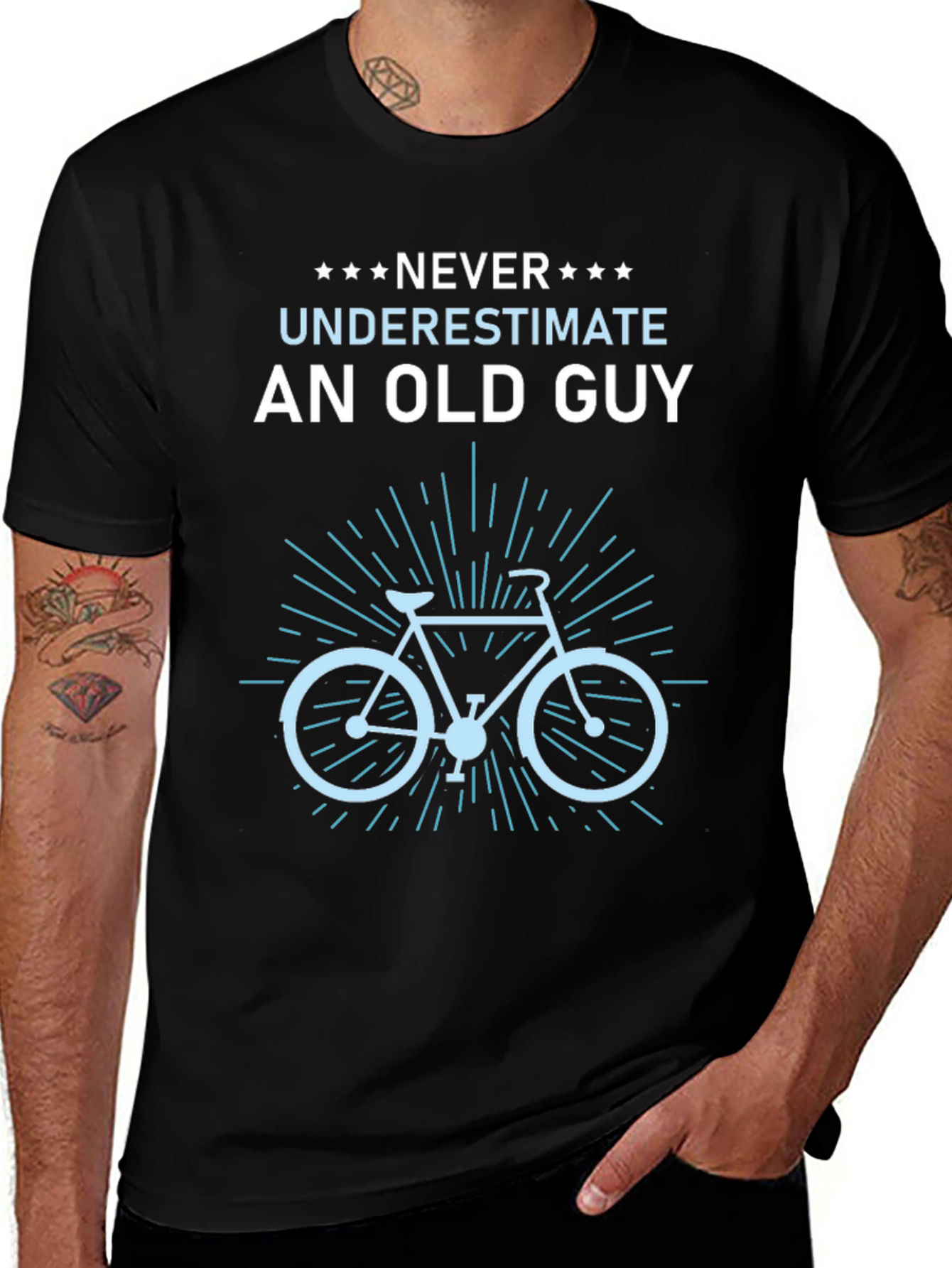 Never Underestimate An Old Guy Bike Graphic Tee