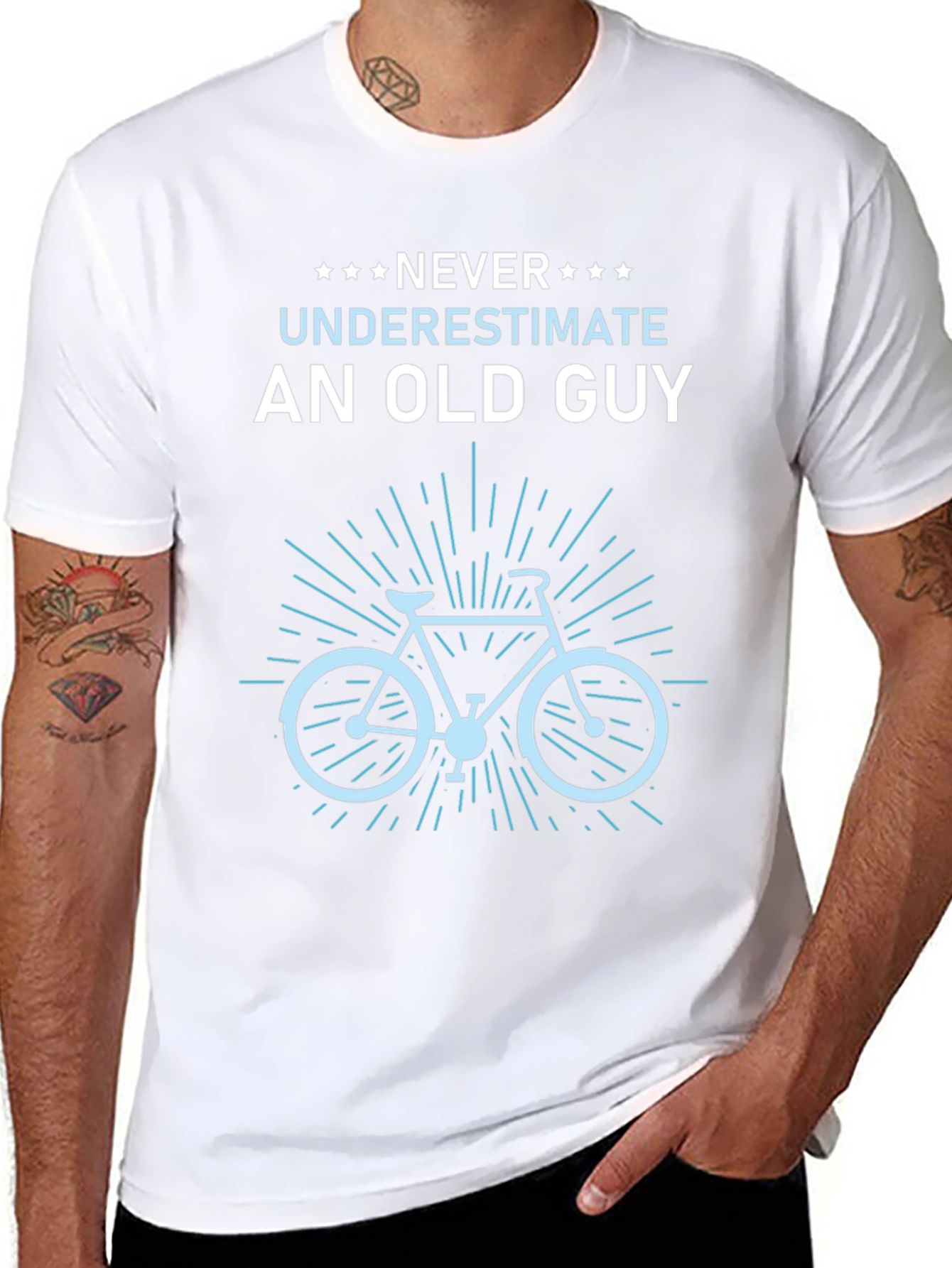 Never Underestimate An Old Guy Bike Graphic Tee