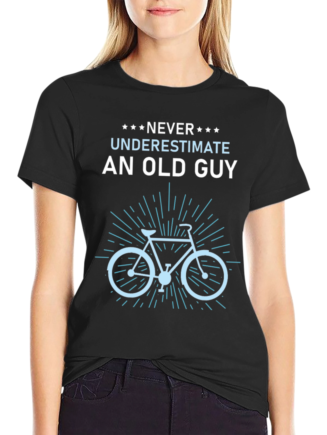 Never Underestimate An Old Guy Bike Graphic Tee