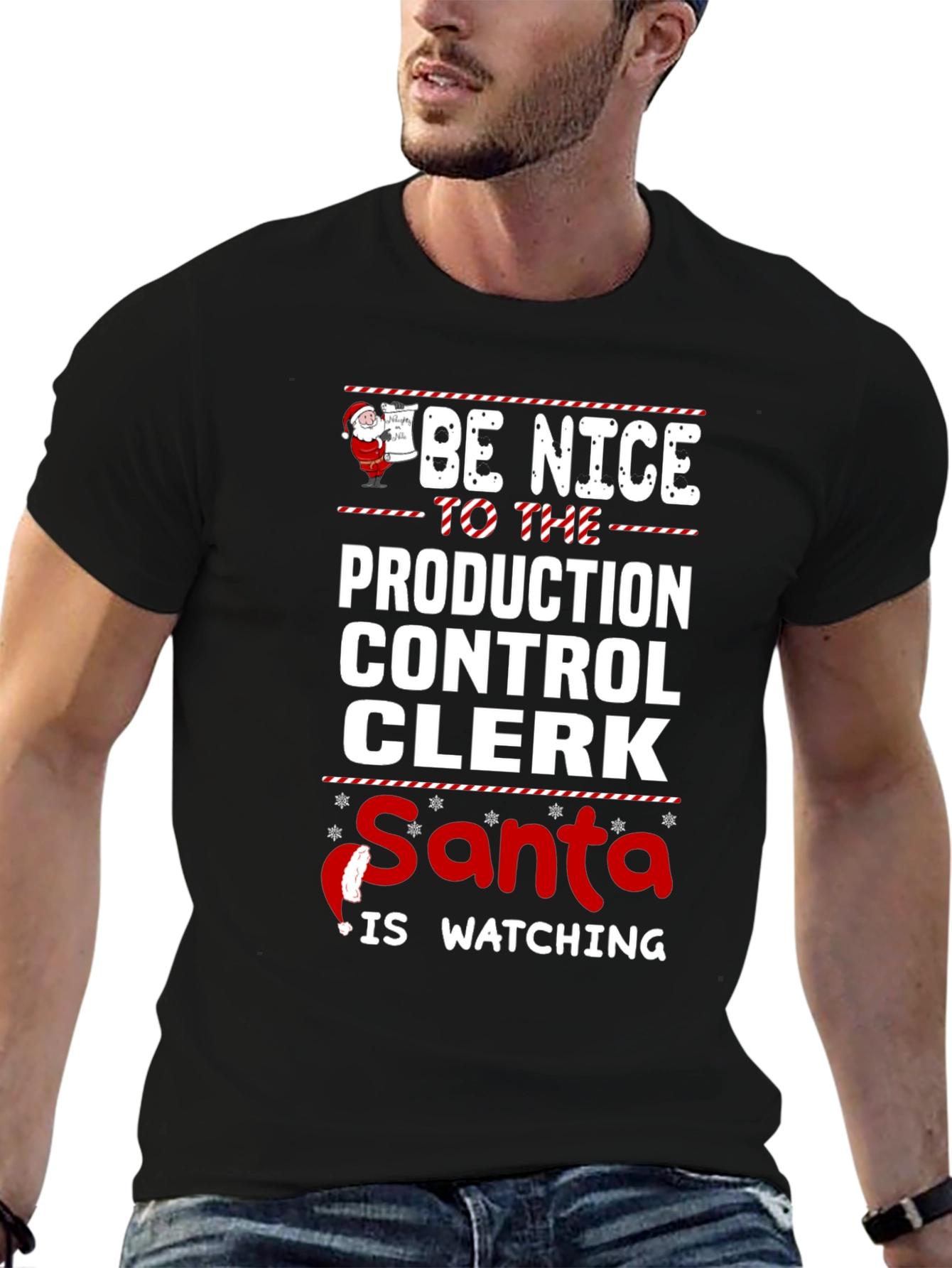 Be Nice to Production Control Clerk Santa T-Shirt