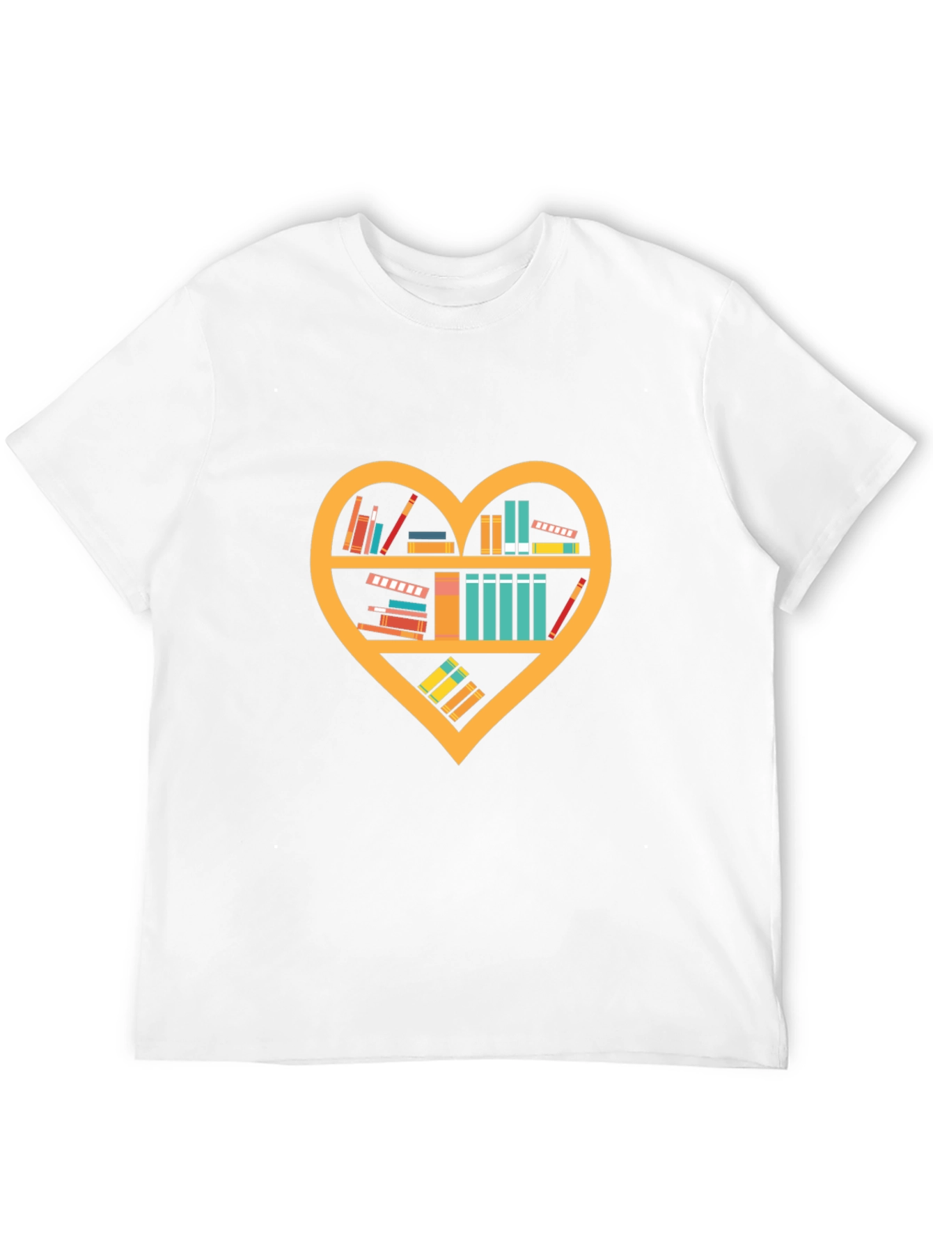 Book Lovers Heart Shelf T-Shirt