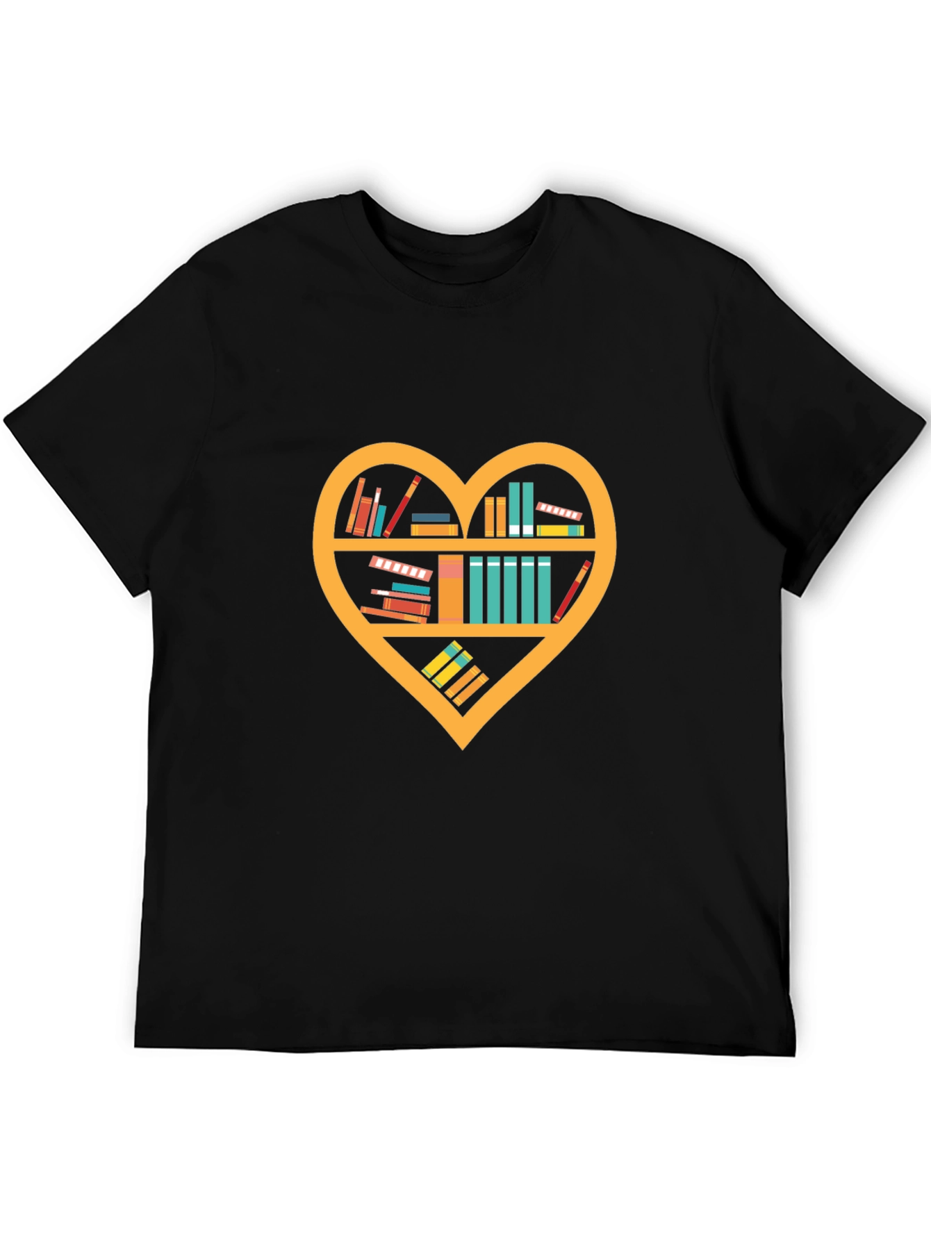 Book Lovers Heart Shelf T-Shirt