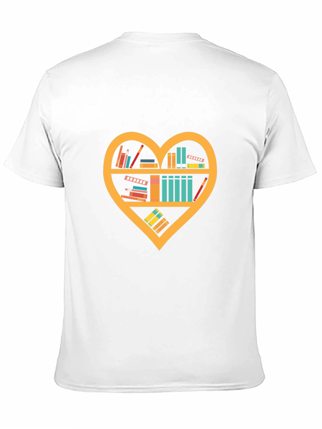 Book Lovers Heart Shelf T-Shirt