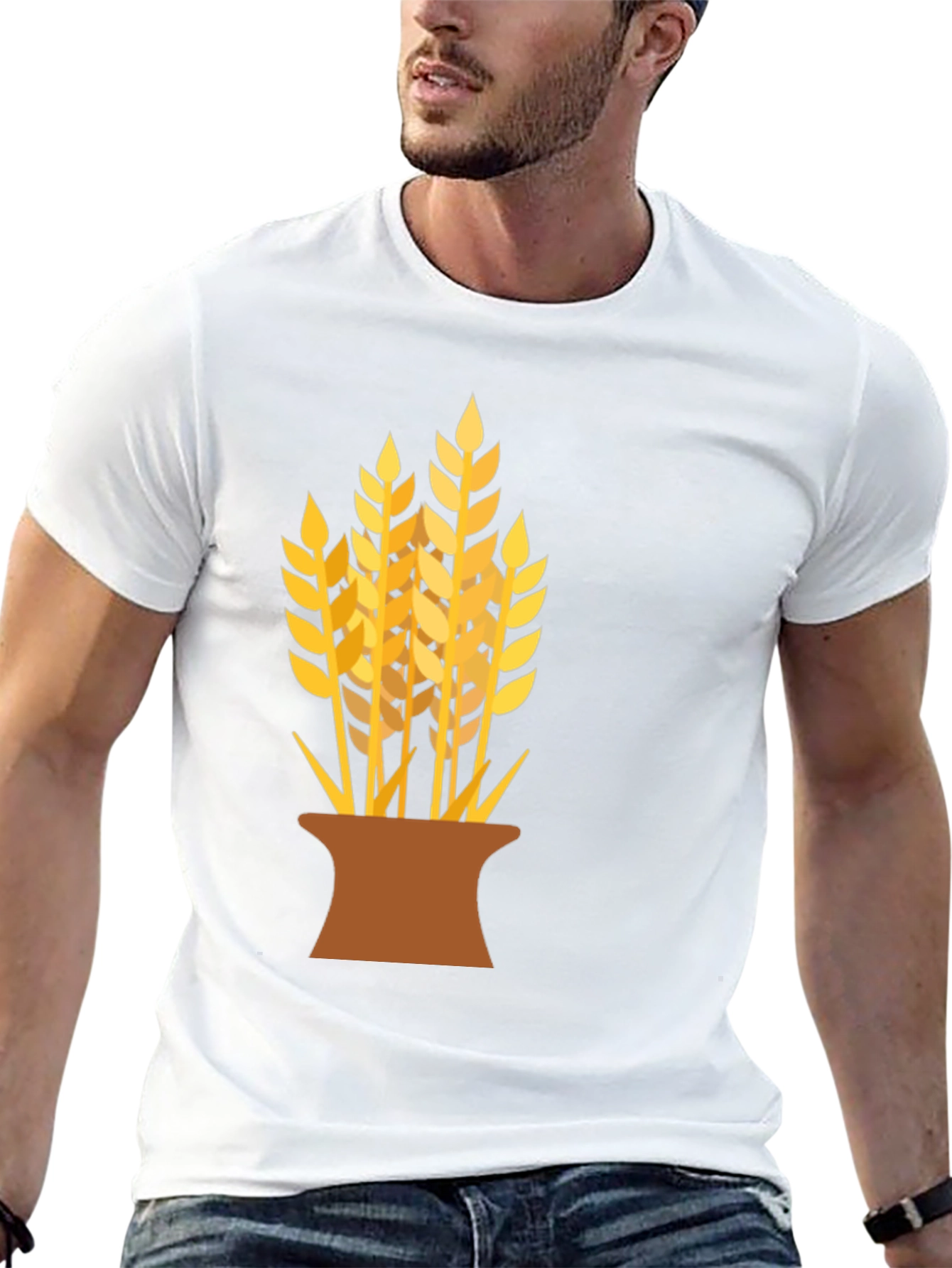 Wheat Graphic Black T-Shirt