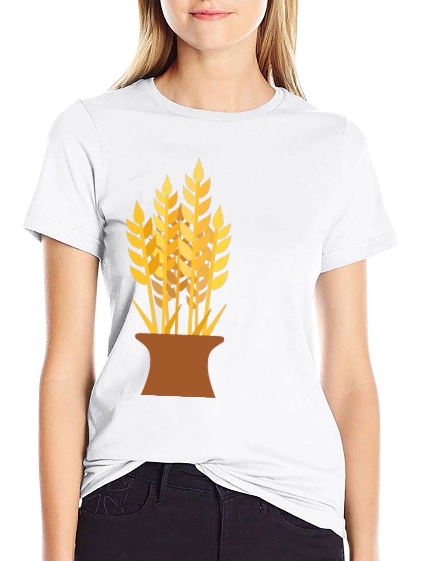 Wheat Graphic Black T-Shirt