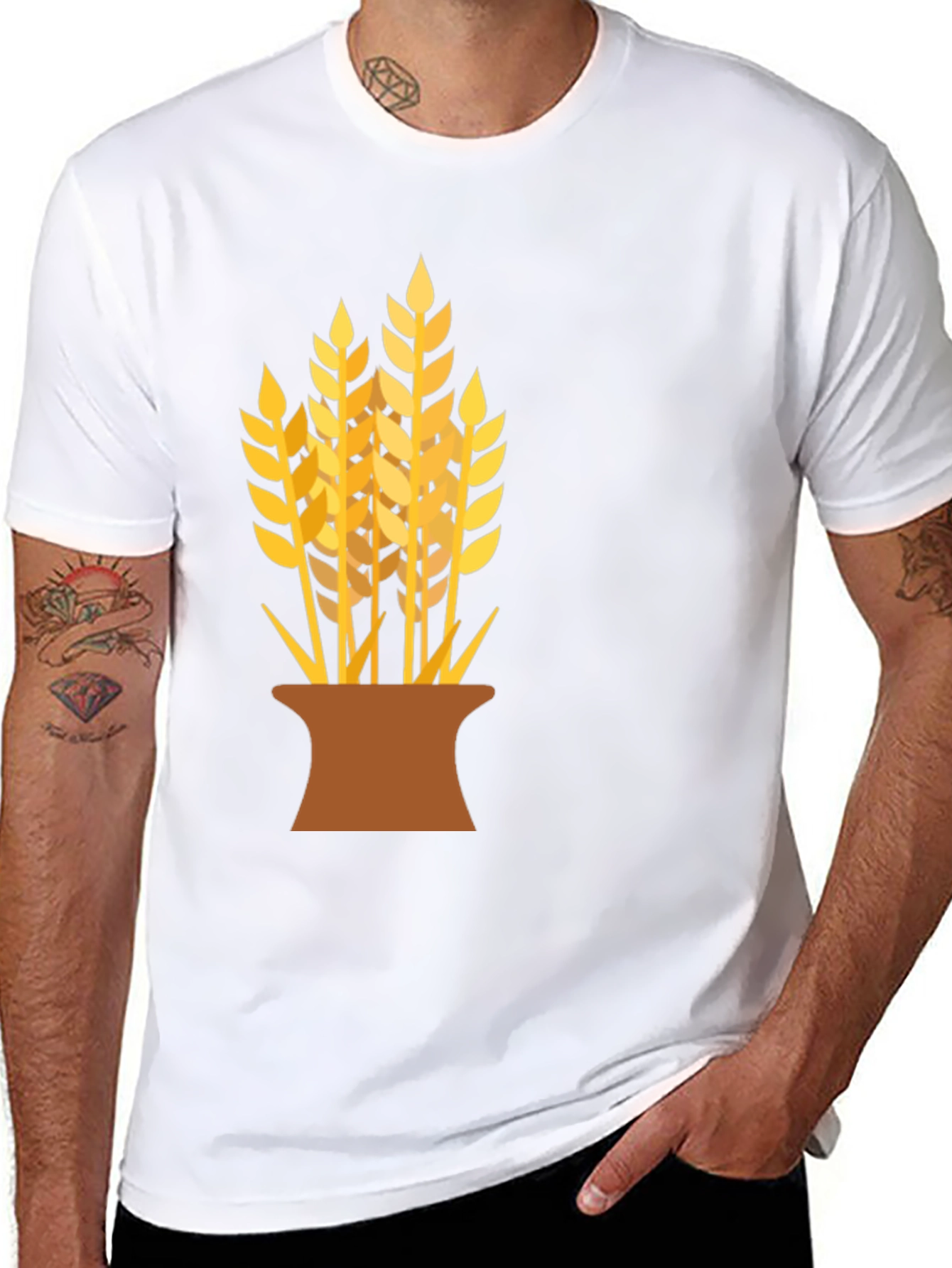 Wheat Graphic Black T-Shirt