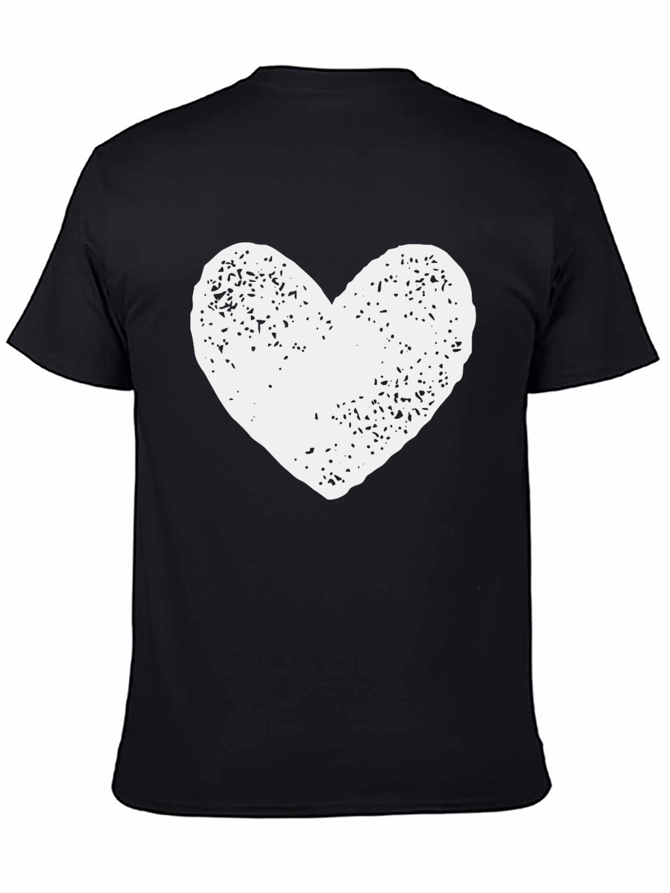 Heart Graphic Print Black T-Shirt