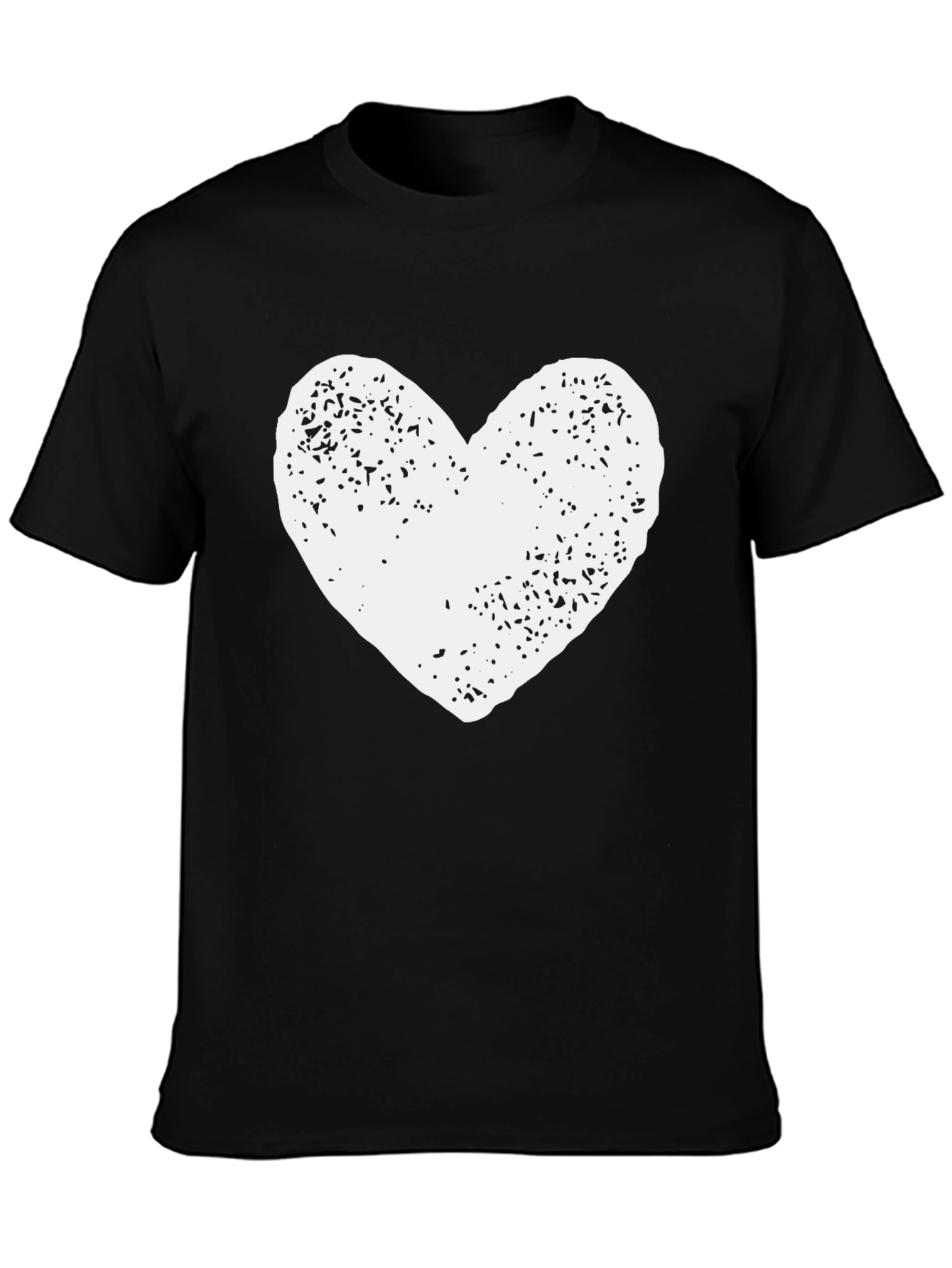Heart Graphic Print Black T-Shirt