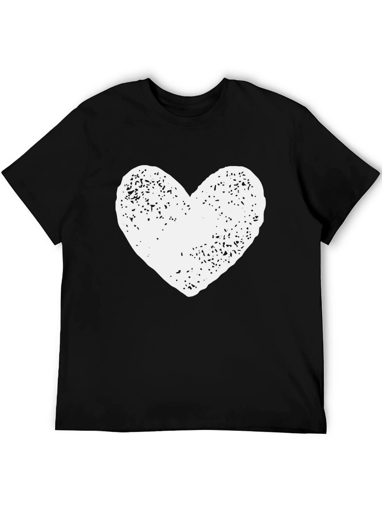 Heart Graphic Print Black T-Shirt