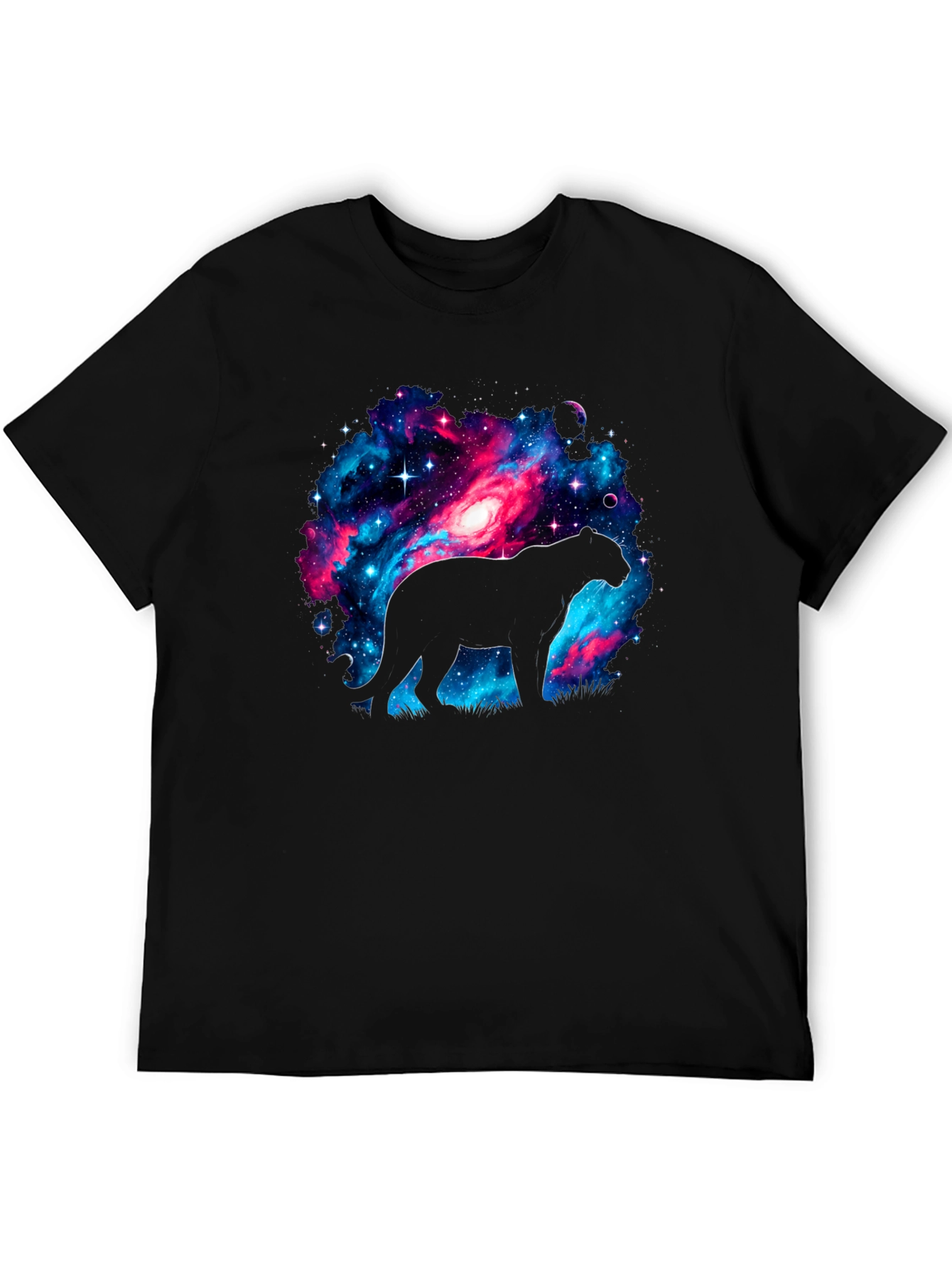 Galaxy Panther T-Shirt - Cosmic Cat Design