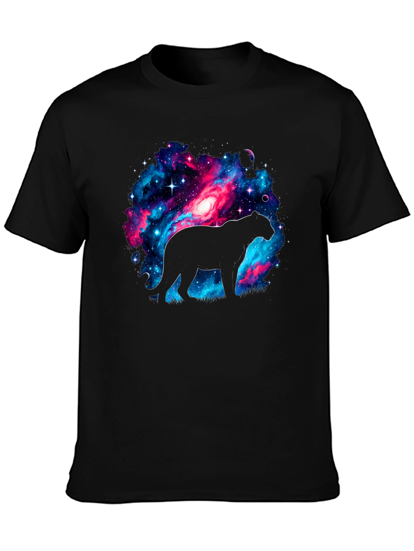 Galaxy Panther T-Shirt - Cosmic Cat Design