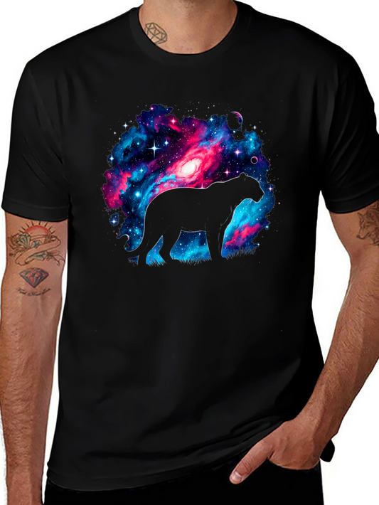 Galaxy Panther T-Shirt - Cosmic Cat Design