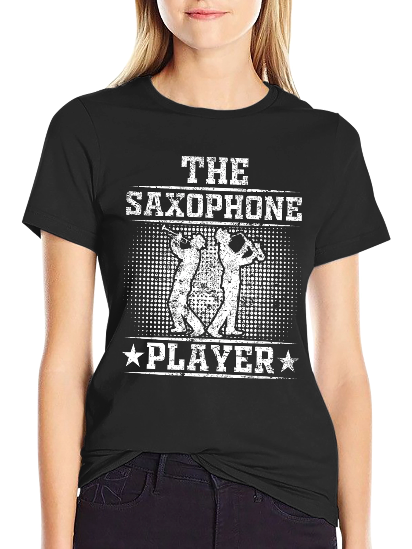 The Saxophone Player Black T-Shirt