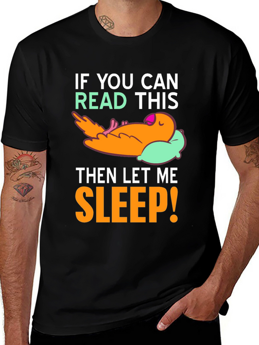 Sleepy Bird Graphic T-Shirt - Funny Slogan Tee
