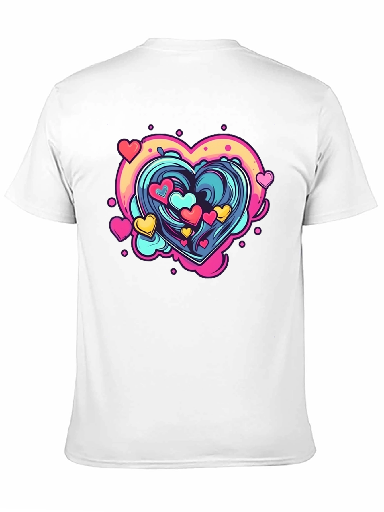 Heart Wave Graphic Tee - Black