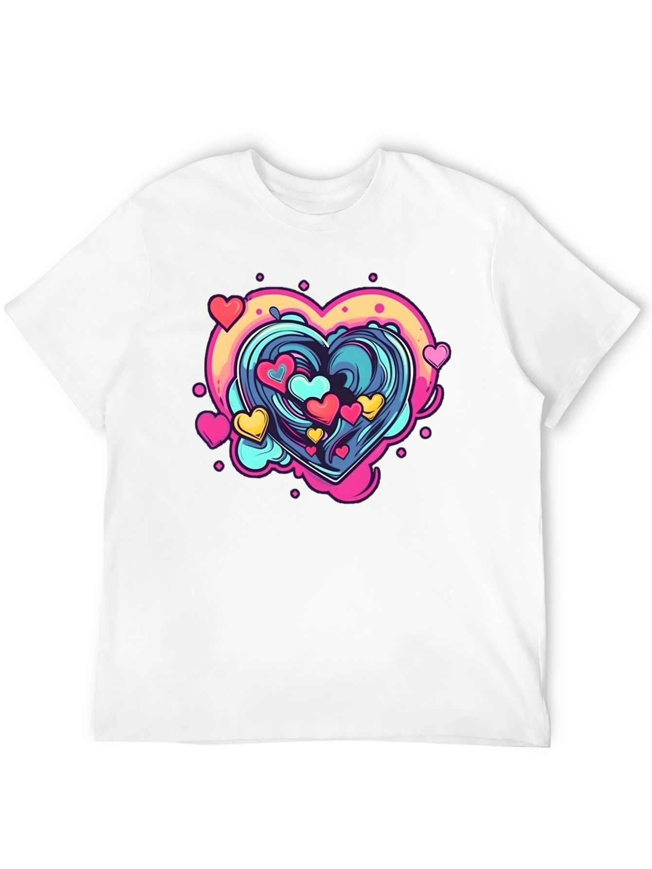Heart Wave Graphic Tee - Black