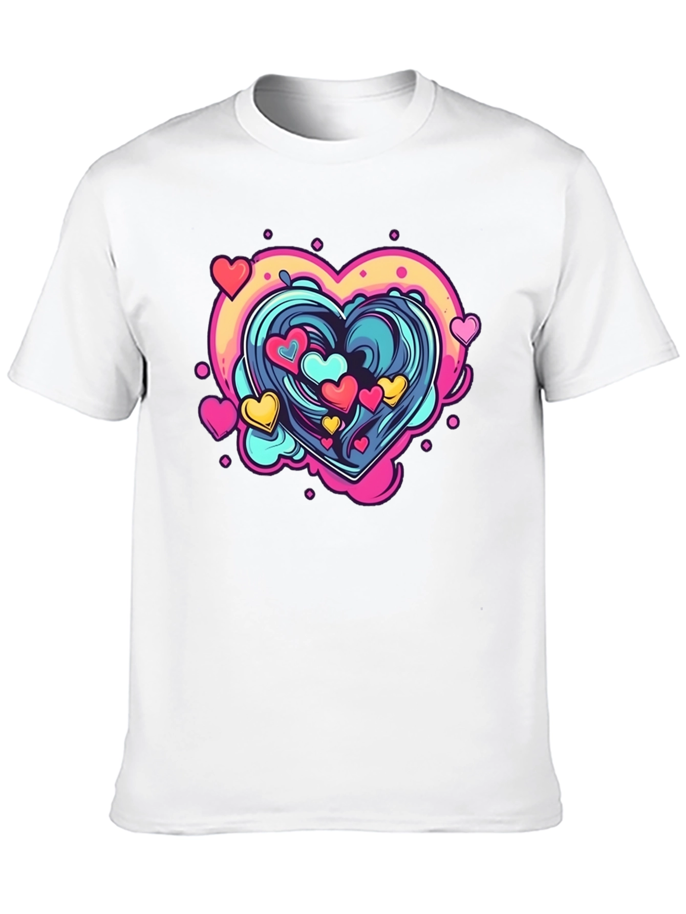 Heart Wave Graphic Tee - Black