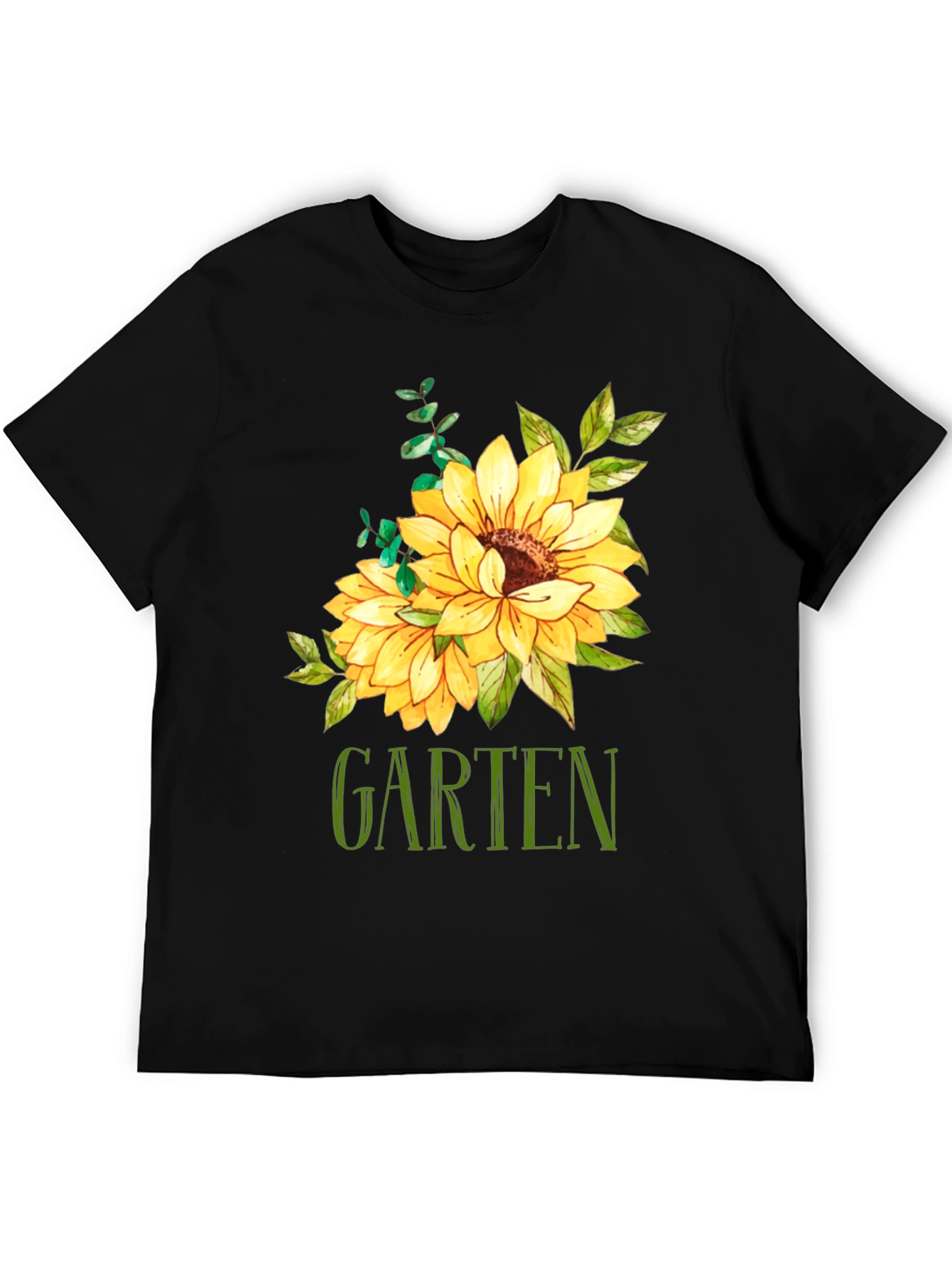 Garten Sunflower Graphic Tee - Black Cotton T-Shirt